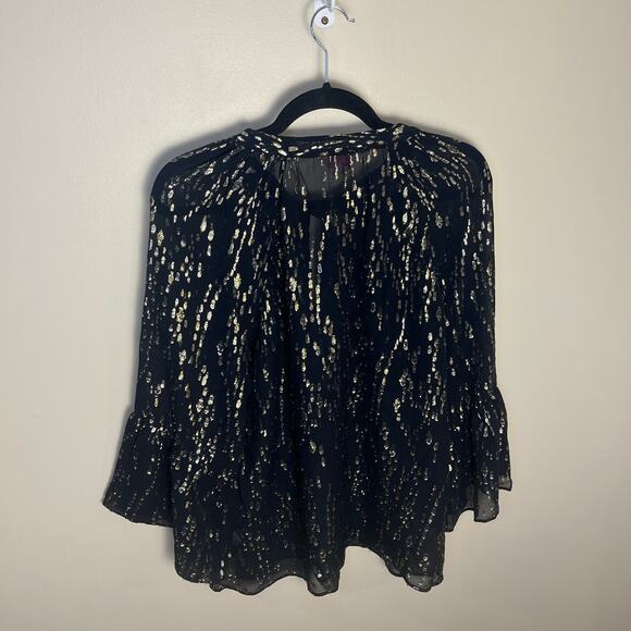 Lilly Pulitzer Matilda Silk Top Blouse Onyx Size Small Bow Tie Neck - Picture 6 of 6